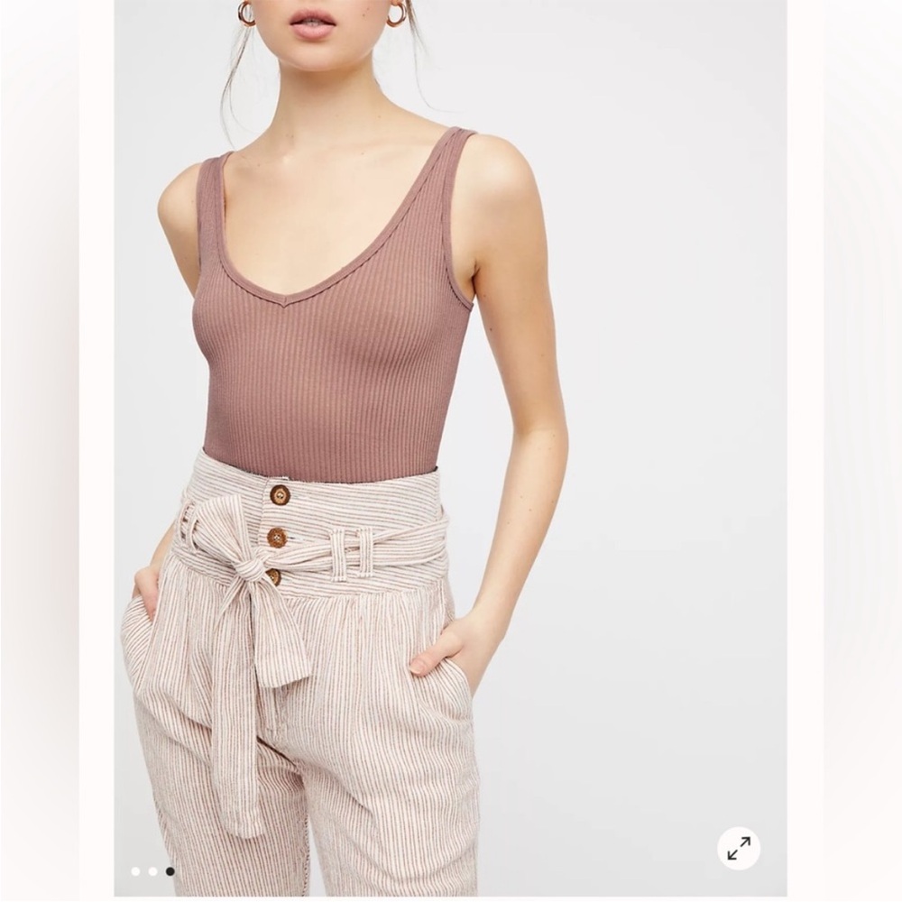 FP Movement by Free People Solid Rib Brami in Almond Light Sand Size M/L NWT